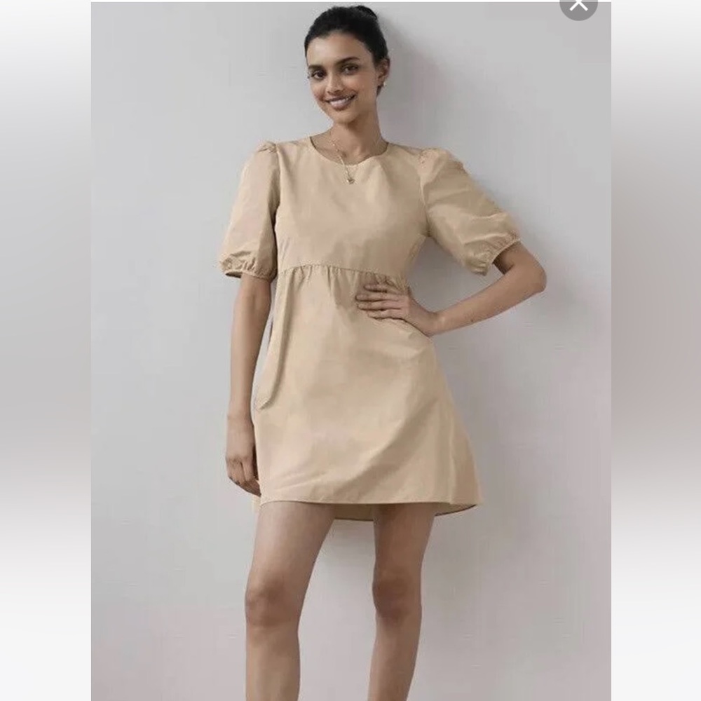Aritzia babydoll fantasy dress in sand